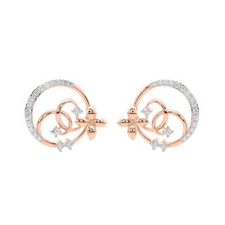 Grace Round Diamond Stud Earrings